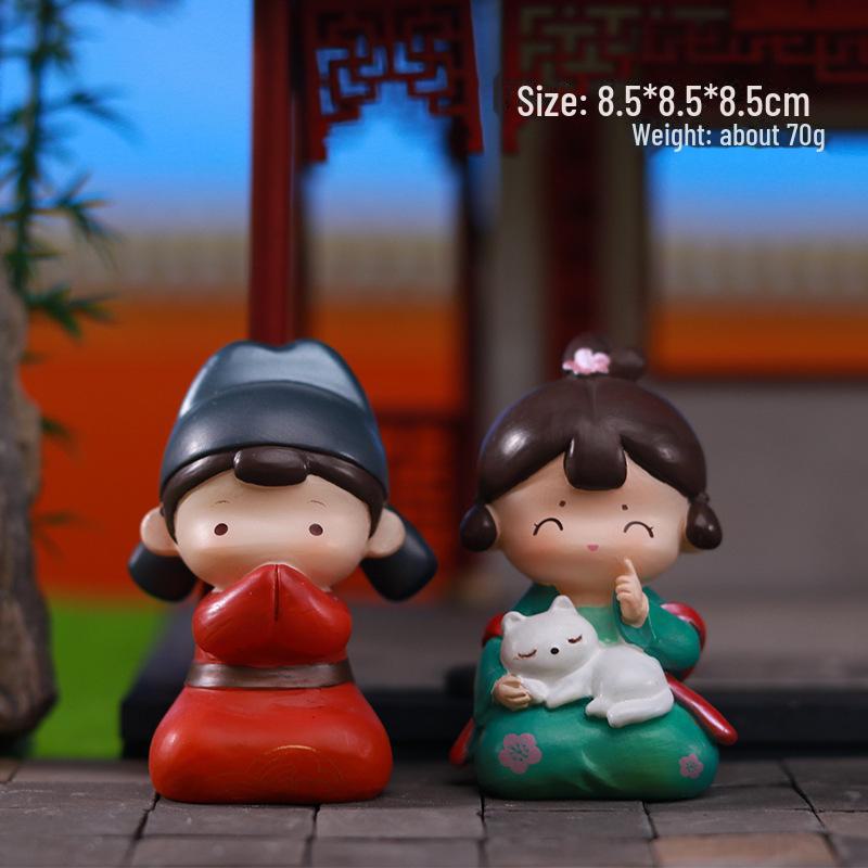 Kreativer Handyhalter im Stil der Tang-Dynastie mit Glücksbringer: Exquisites Harzornament