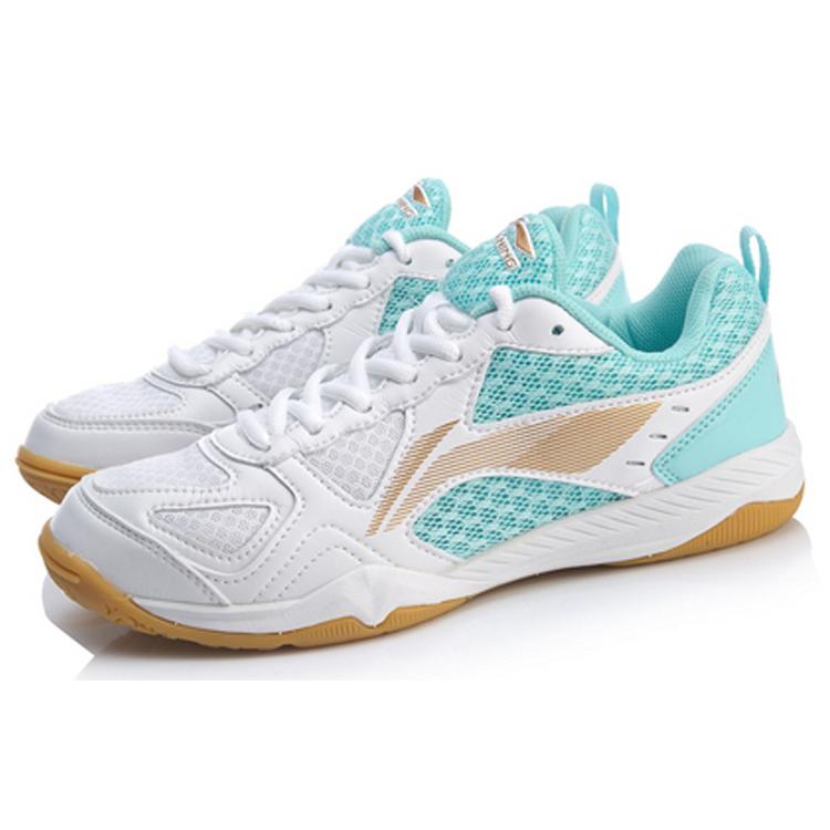 Li Ning Table Tennis Cushioning Slip Resistant Abrasion Resistant Low Top Training Shoes Unisex White Blue APTP002-2