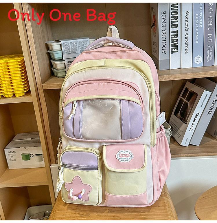 College Style Nylon Backpack With Fabric For School Use