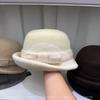 Republic of China retro wool top hat women's autumn and winter French temperament basin hat bow Hepburn style dome fisherman hat
