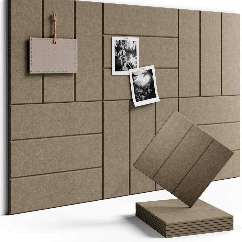 Self Adhesive Felt Acoustic Panels Vertical Stripe Memo Board Pinboard Tiles Dart Pads