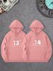 Couple Hoodies 1314 Matching Sweatshirts for Men Women Long Sleeve Pullover Hooded Tops with Pocket Valentine's Day Gift