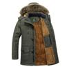 New Men's Casual Coat Cotton-padded Winter Men Plus Fleece Thickened Medium Long Large Size Cotton-padded Jacket