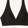 Women Swimming Bra V-Neck Design Lace-up Halter Beach Style Bikini Bra Sexy Solid
