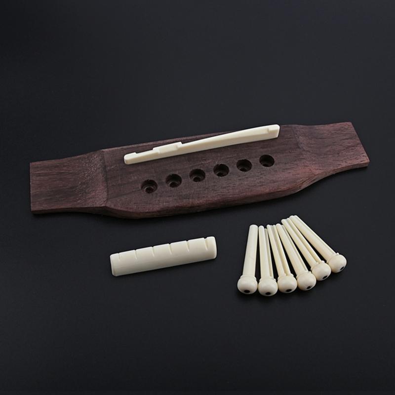 Guitar Wood Acces Rosewood Acoustic Guitar Bridge, Nut,Saddle,End Pin,Pins.