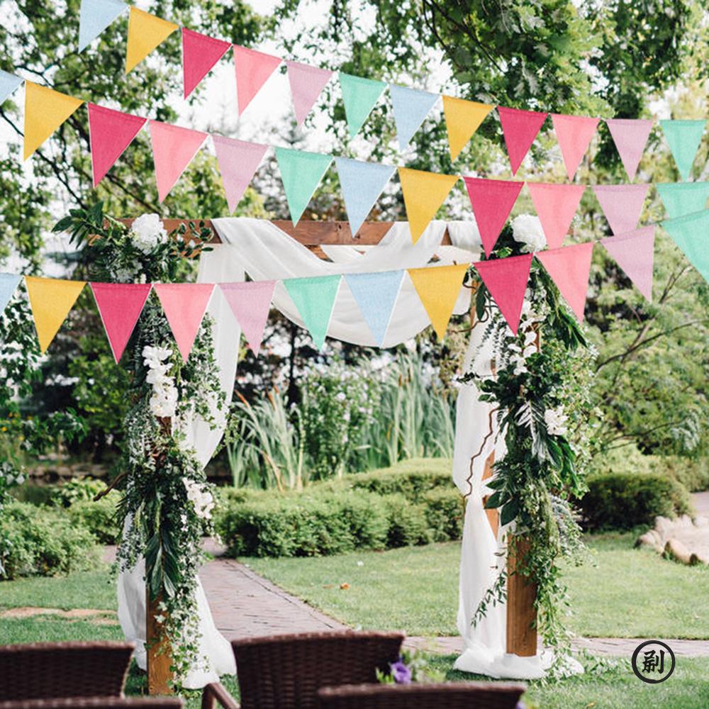 Vintage Colorful paper  Bunting Flags Pennant For Happy Birthday Party Wedding Decoration Candy Bar