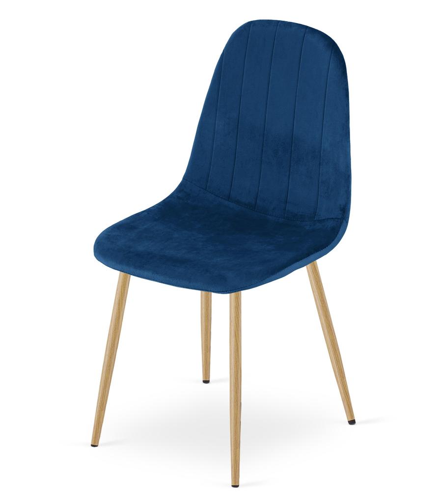 PADVA chair - navy blue velvet / oak legs x 1