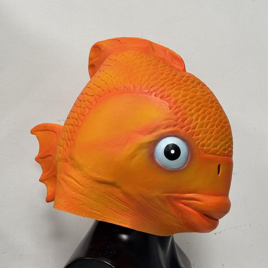 Maschera Pesce Rosso Carpa Maschera Intera per la Testa Festa in Maschera di Halloween Costume Cosplay Accessori Divertenti