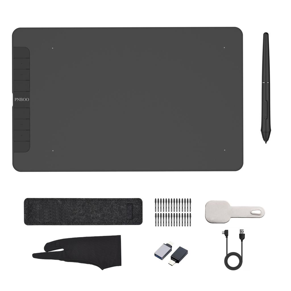 Graphics Tablet 8192 Pressure Levels, Tilt Function, Thin Dra g Table, 8 Shortcut Keys, Battery- , Pen