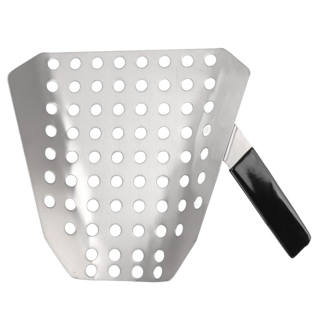 Popcornschaufel Ergonomischer Einzelgriff Edelstahl Pommes Frites Schaufel mit Löchern für Kino Shop
