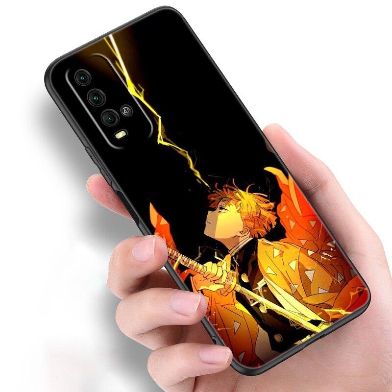 Anime Demon Slayer Zenitsu Silicone Phone Case For Xiaomi Redmi Note 11 10 9 8 Pro 11T 10T 10S 9S 8T 9 9A 9C 9T Black Soft Cover