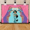 Princess Jasmine Aladdin Theme Background Children Girls Birthday Party Decoration Background Banner Baby Shower Supplies Props
