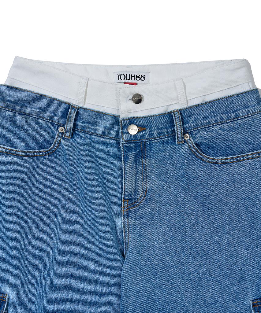 YOUHEE Layered Bermuda Pants_Blue