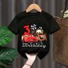 Lightning Mcqueen Boys T Shirt Kids Clothes Birthday Number 1-9 Print Children's Clothing Party Wear Cotton Tops  Cars Tee