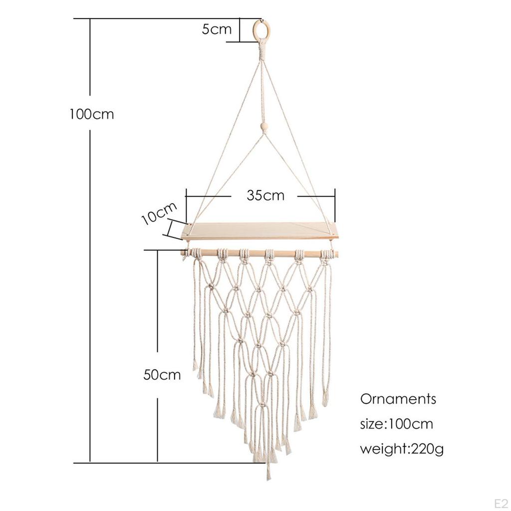 Wall Shelf Macrame Hanging Woven decor for Home Wedding Bedroom