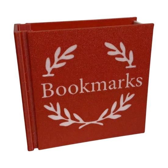Bookmark Holder for Reading Enthusiasts Book Shape Pen Holder, Retro Literary Style Organizer, Durable Versatile PLA Container Stationery Storage