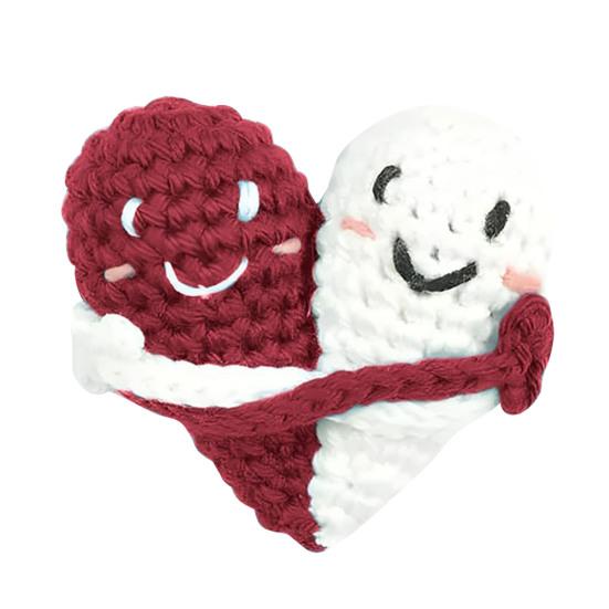 Crochet Pocket Hearts Two Hugging Hearts Handmade Crocheted Pocket Hug Heart Crochet Toy Long Distance Relationship Gifts for Lover Family And Friend