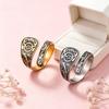 Handsome Retro Pentagram Open Ring Stainless Steel Open Ring Star Spoon Shaped Good Luck Symbol Ring Men's and Women's Jewelry