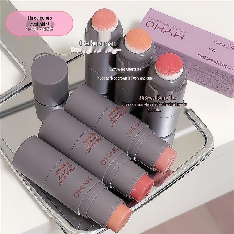 

MYHO Dual-Use Matte Blush & Lip Stick - Long-Lasting Sponge Applicator