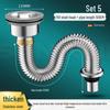 Stainless Steel Kitchen Sink Drainage Pipe Set with Anti-Odor Device