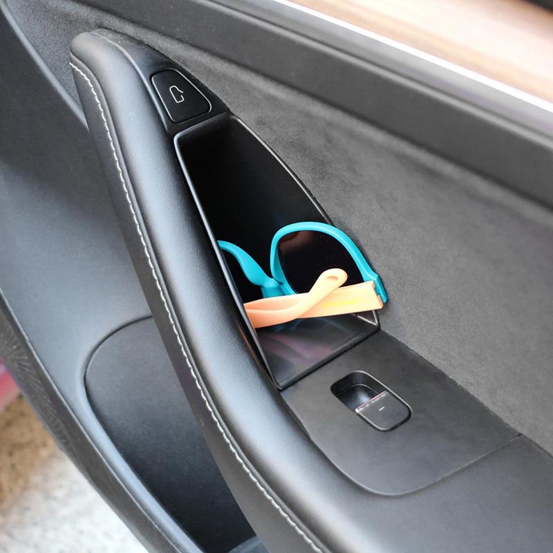 For Tesla Model 3 2017-2024 for Tesla Model Y 2020-2024 ABS Door Handle Storage Box Car Handle Stowing Tray Organize Accessories