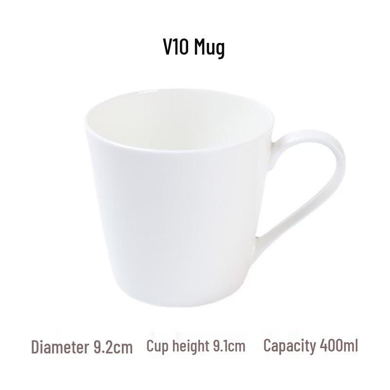 Простой набор кофейных кружек из костяного фарфора белого цвета