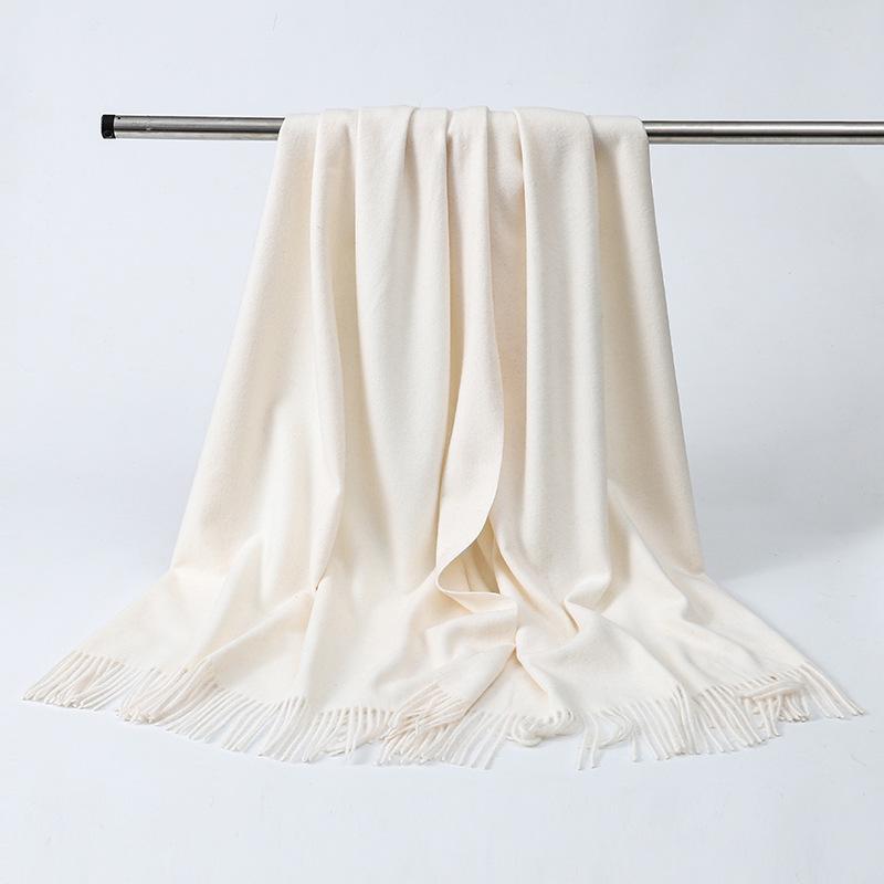 Luksusowy Szalik Damski z Imitacji Kaszmiru - Gruby, Jednolity Kolor, Idealny na Jesień i Zimę