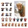 Yousheng Highland Cow Ornaments Advent Calendar 2025 24 Days Christmas Countdown Calendar with Cartoon Cows Ornament for Xmas Tree Decor