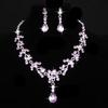 European Rhinestone Crystal Necklace & Earring Set for Women's Ball Gown Accessories
