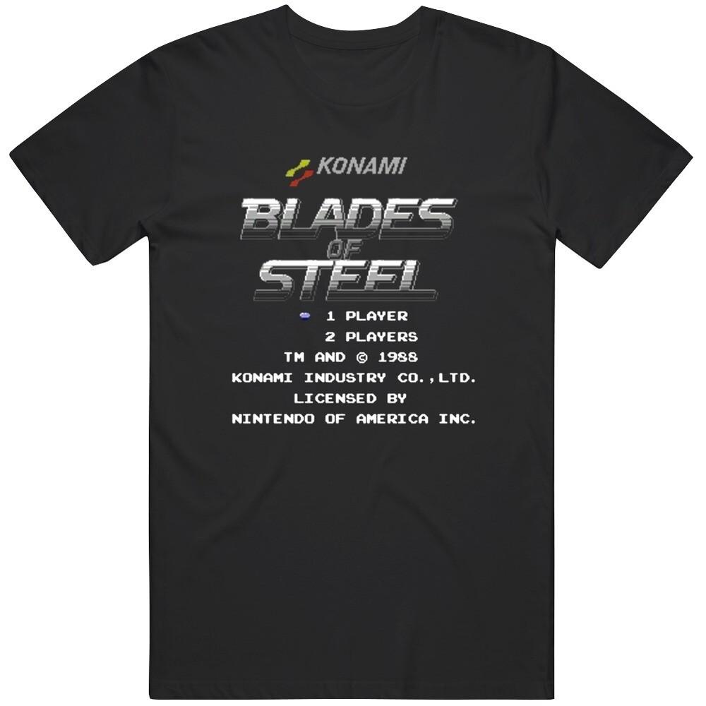 Retro Classic Video Game Blades of Steel Start Screen T Shirt Unisex T-Shirt XXXXL