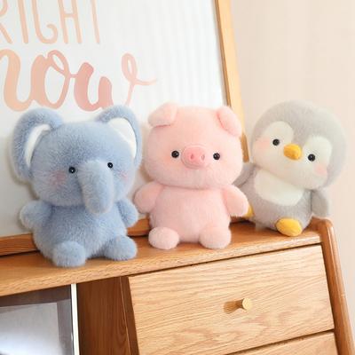 Kawaii Animal Series Plush Doll Table With Elephants Pigs Dog Sheep Cat Fox Cute Plush Toys For Boys And Girls Birthday Gifts