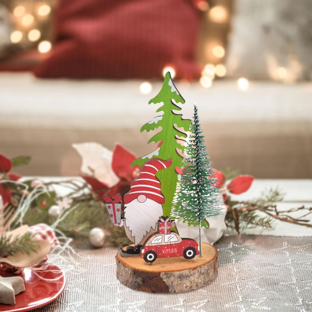 Christmas Tree Decoration for Tabletop Use, Wooden Centerpiece Indoor Events