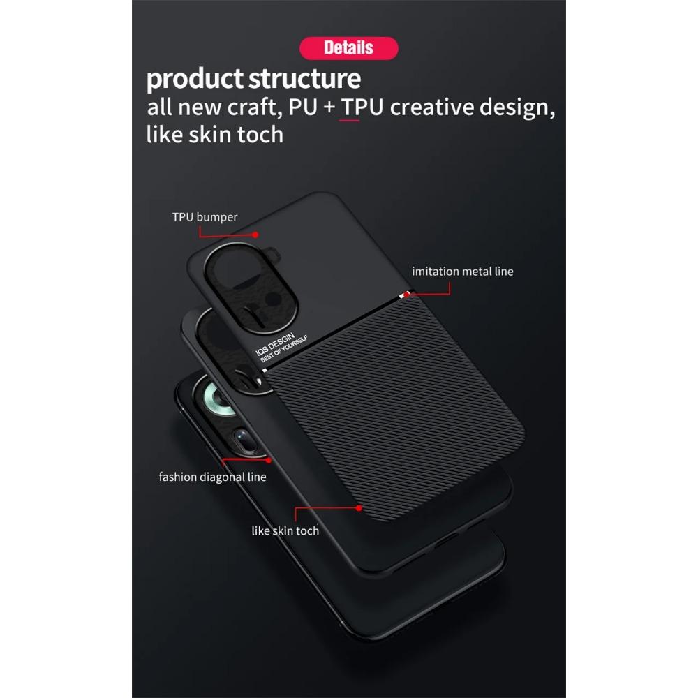 Armor Silicone  Anti-slip Case for OPPO Reno 12 11 11F 5G Reno11 Pro 10 Pro+ 8 Lite 8T Protective Built-in Magnetic Holder Shockproof Holder Cover