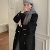 New Black High-end Fashion Woolen Coat Designer Double-sided Wool Coat for Women