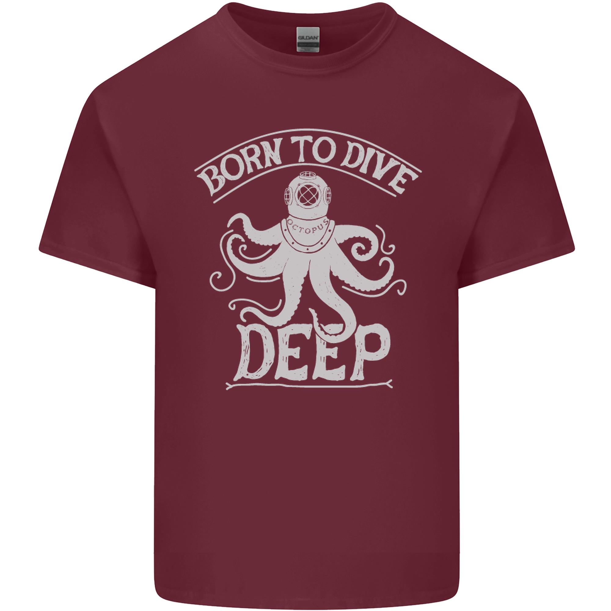 Born to Dive Deep Scuba Diving Diver Unisexs Light Cotton TShirt S