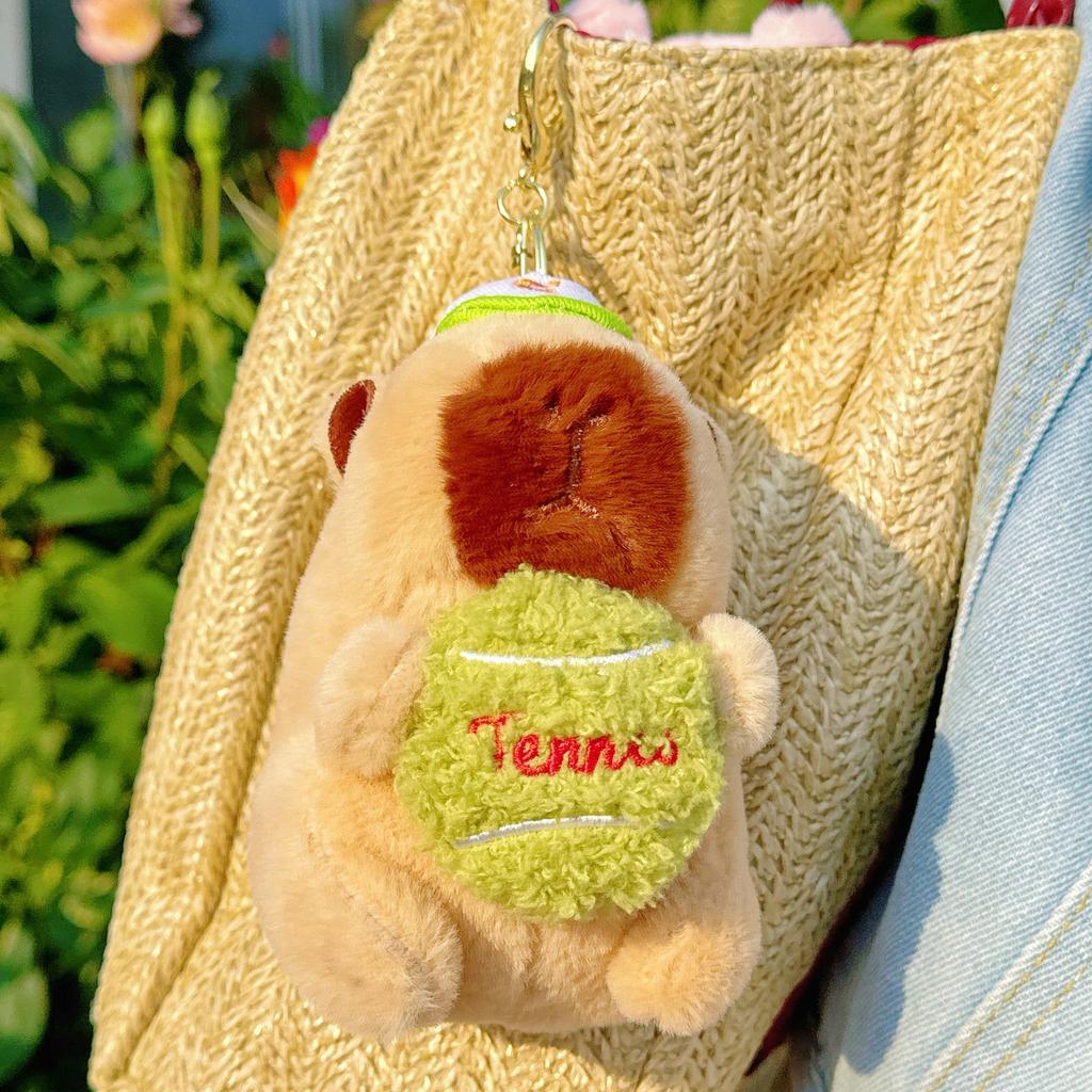 Creative Plush Capybara Keychain - Cute Cartoon Sports Pendant Doll, Perfect Small Gift