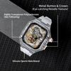 Silicone Strap+ Transparent Case for Apple Watch ultra2 49mm 44mm 45mm Sport Band Bezel for iwatch series 9 8 7 SE 6 5 4 Mod Kit