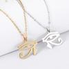 Ancient Egyptian Pharaoh Horus Eye Pendant Necklace in Non-Fading Titanium Steel.