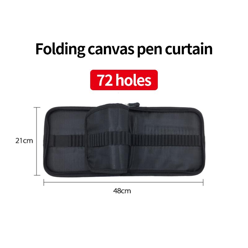 16/24/36/48/72/120 Holes Canvas Roll Pen Curtain Pencil Bag Case Holder Storage Pouch Stationery School Supplies
