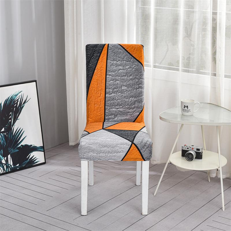 Geometric Elastic Dining Chair Cover Universal Seat Slipcover for Kitchen Wedding Banquet Home Decor