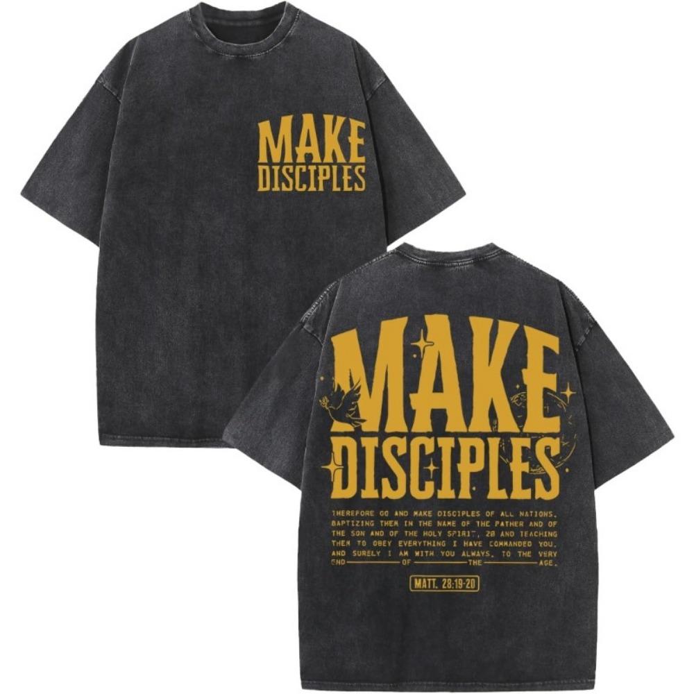 T-Shirt Retro Streetwear con Stampa "Dio Ha un Piano per Te" Top Oversize per Uomo Donna