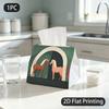 1pc Tissue Box, Flat Style Twin Horses Gentle Balance Pattern, 2D Flat Printing, Lightweight, Machine Washable, Tissue Dispenser, for The Kitchen