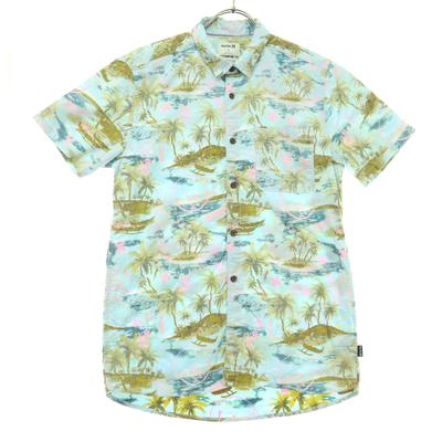 Mehrfarbig Kurzarm Baumwollhemd L Hellblau Herren Gebraucht