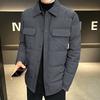 Warm down jacket men's lapel dad top cold-resistant% white duck down casual jacket