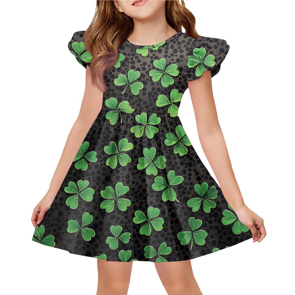 Letnia Sukienka Księżniczki dla Dziewczynek - Sukienka T-shirtowa o Kroju A. dzień Patryka