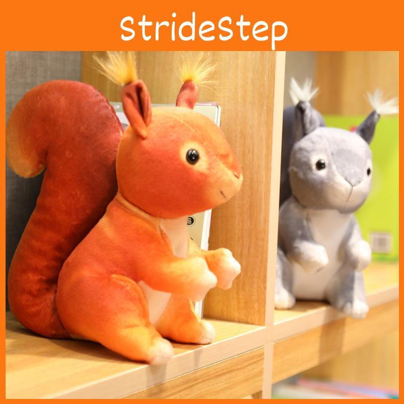 Squirrel Toy Plush Animal Stuffed Field Mouse Doll Bedroom Decoration Gift Kids