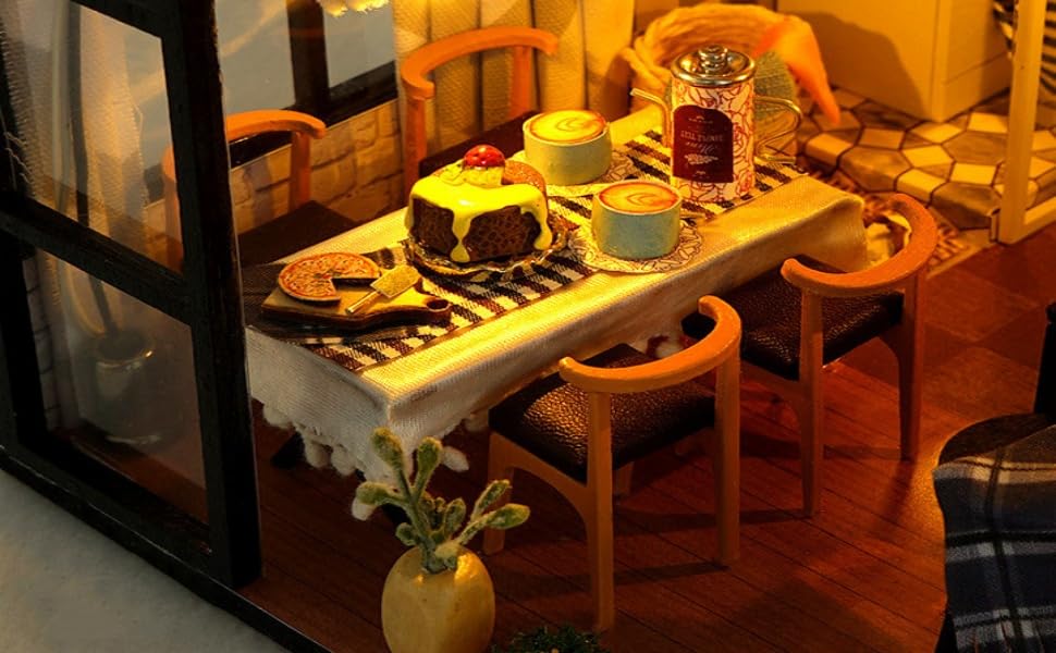 Fashion Alley Miniature Dollhouse Kit, Literary Utopia, Handmade Kit for Beginners, Includes Acrylic Case (TD43+Z)