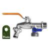 Double Ball Valve 1/2" 2X Gz 3/4" With Nipple For Quick Connector Brass