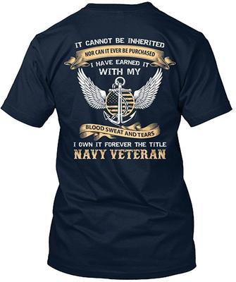 Navy Veteran T Combed Ringspun Premium T-Shirt Kurzarm Unisex T-Shirt Sommer Cool Graphic T Casual