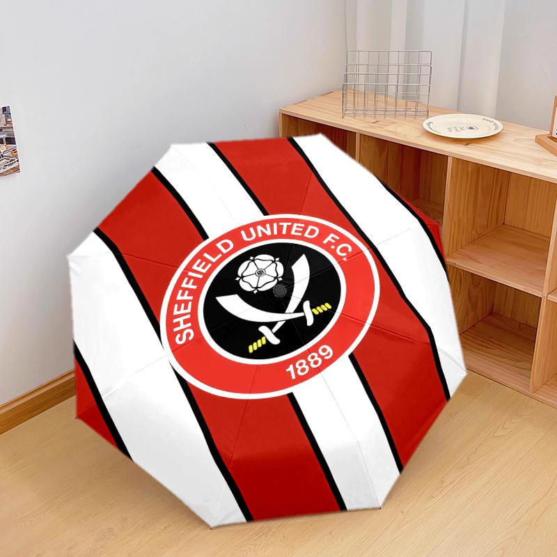 Sheffield United, automatic folding umbrella, portable and foldable design, 8 ribs, a Christmas or birthday gift.